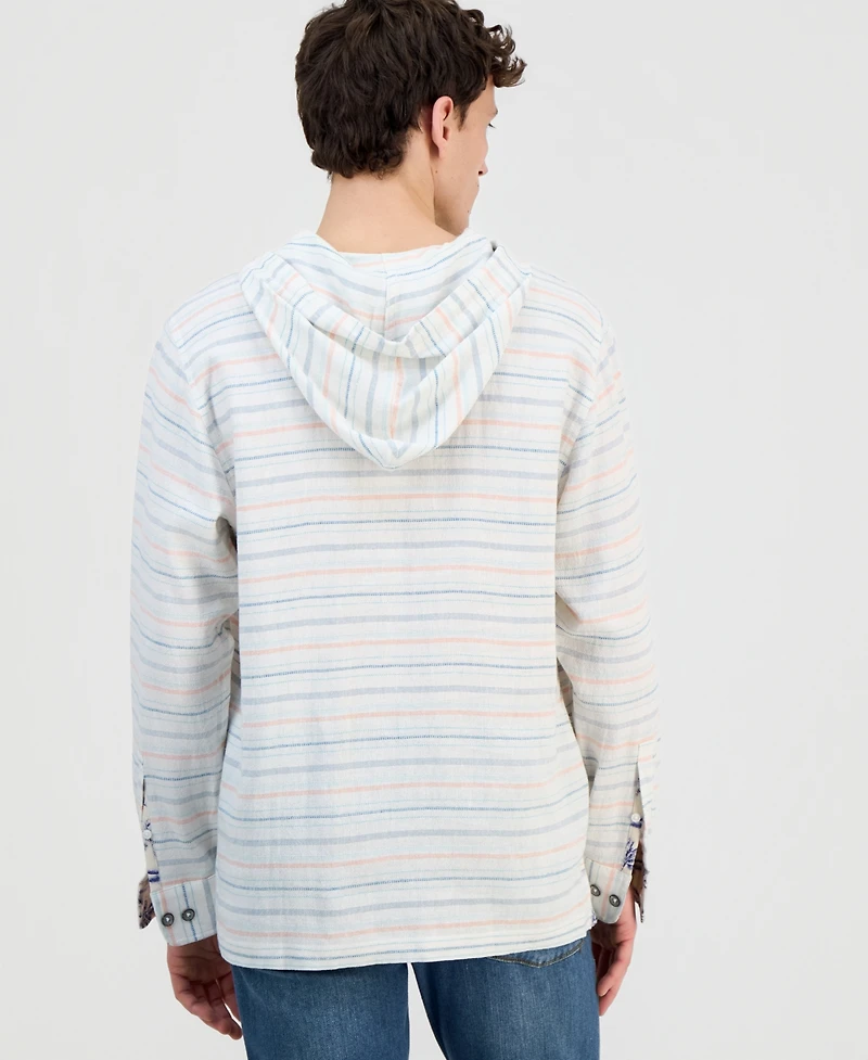 Tommy Bahama Men's Castelo Baja Striped Hooded Shirt