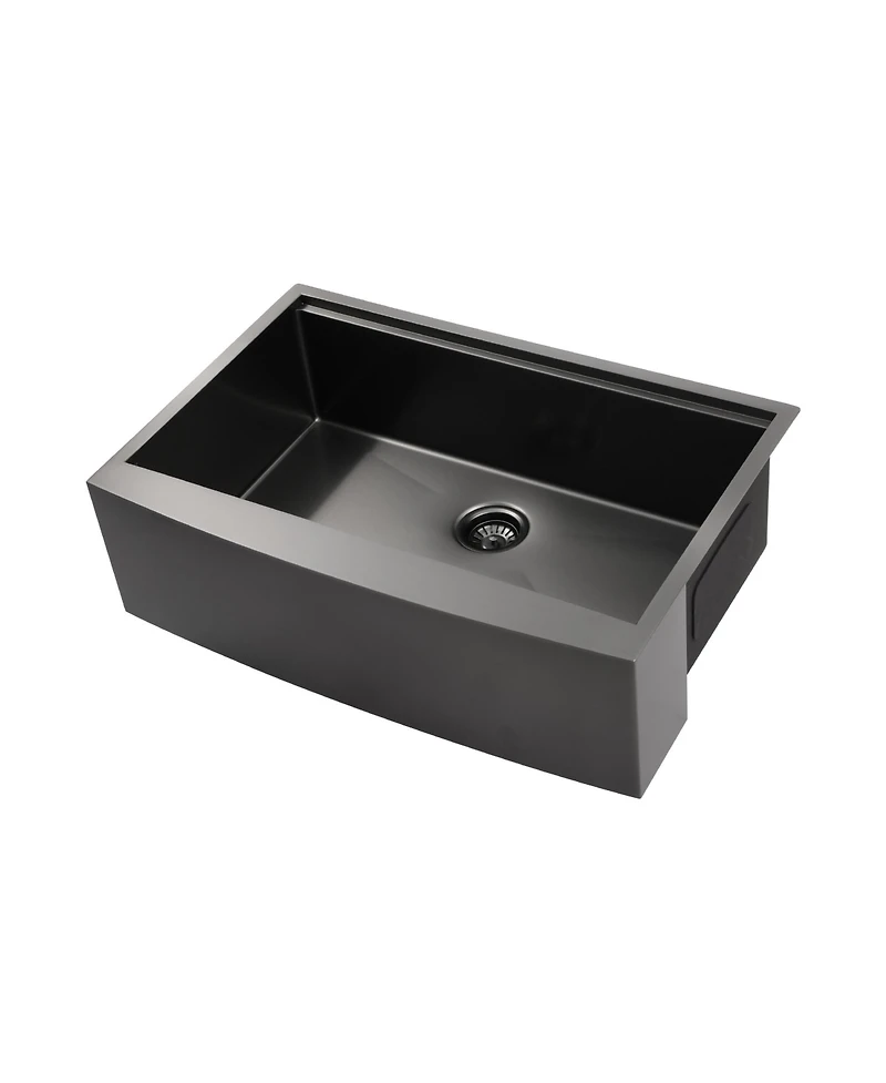 flynama 33x22x10inch Farmhouse Apron Single Bowl Kitchen Sink Stainless Steel Workstation