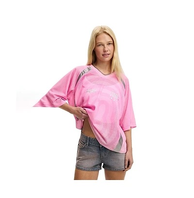 Cotton On Women's Lcn V Neck Regular Cropped Graphic Tee New