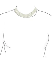 Bling Jewelry Art Deco Style White Freshwater Cultured Pearl Statement Multi Strand Necklace Floral Clasp