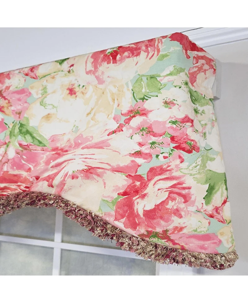 Rlf Home Angeline Cornice 100% Cotton Rod Pocket Lined Window Valance 50" x 17"