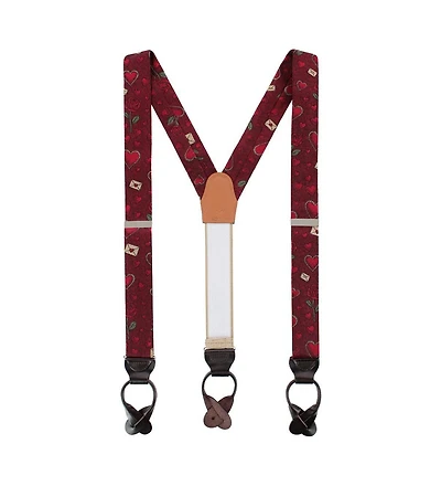 Trafalgar Amor Valentine's Note Silk Button End Suspenders