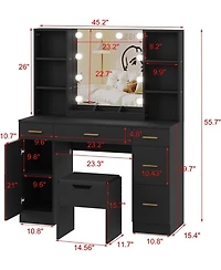 Gaomon Makeup Vanity Desk 10 Led Lights - 3 Lighting Colors