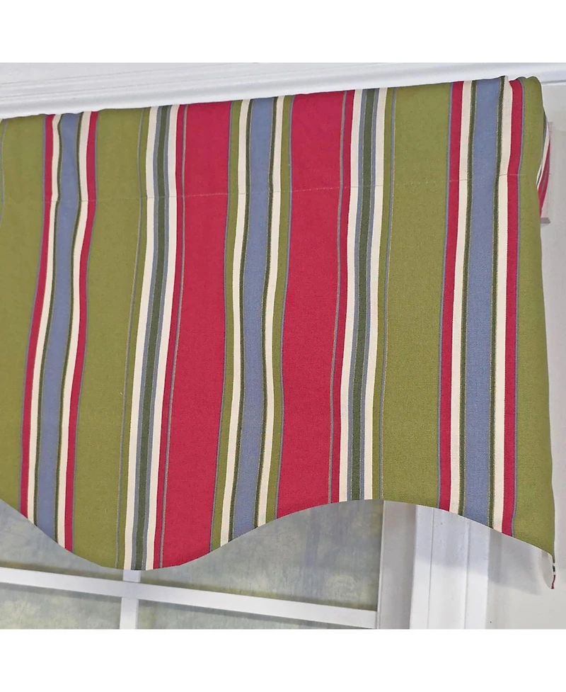 Rlf Home Nigel Stripe Regal 100% Cotton Rod Pocket Lined Window Valance 50" x 17" Multi