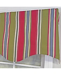 Rlf Home Nigel Stripe Regal 100% Cotton Rod Pocket Lined Window Valance 50" x 17" Multi