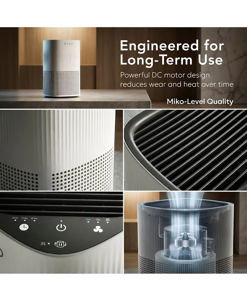 Miko Essence 2.0 Air Purifier with Hepa Filtration and Aromatherapy 600 Sq Ft