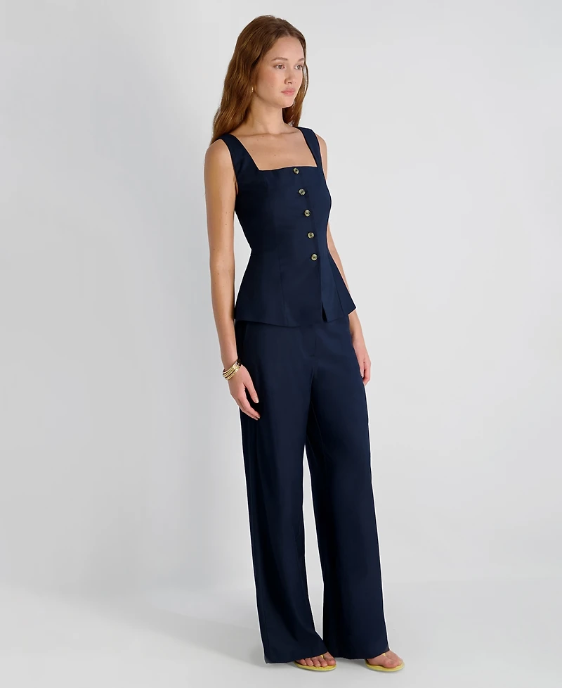 French Connection Women's Twill High Rise Relaxed Ankle Trousers