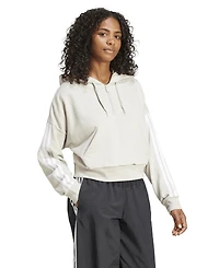 adidas Women's Essentials 3-Stripes French Terry Quarter-Zip Hoodie