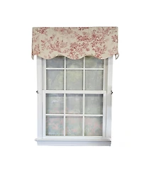 Rlf Home Victorian Provance 100% Cotton Rod Pocket Lined Window Valance 50" x 15" Red