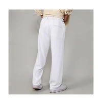 Campus Sutra Men's Tailored Linen-Blend Trousers