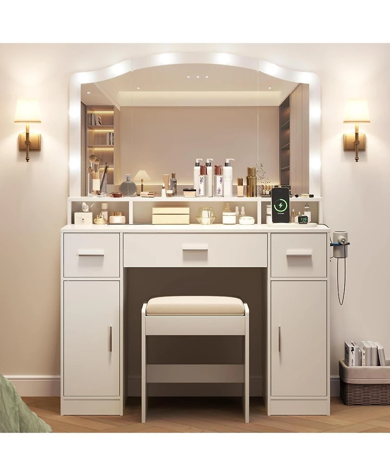 Large Vanity Desk Mirror and Light