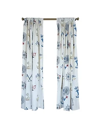 Rlf Home Ralph Lauren Navigator 100% Cotton Rod Pocket Window Curtain set of 2