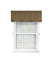 Rlf Home Chopin Petticoat 100% Cotton Rod Pocket Lined Window Valance 50" x 15" Brown