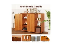 Slickblue Entryway 3-Tier Shoe Storage Cabinet with Doors and Shelves