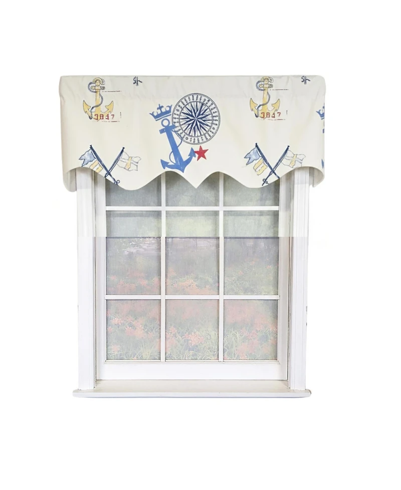 Rlf Home Ralph Lauren Navigator Regal 100% Cotton Rod Pocket Lined Window Valance 50" x 17" Off White