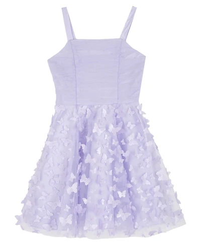 Rare Editions Girls' 7-16 Glitter Square Neck Dress