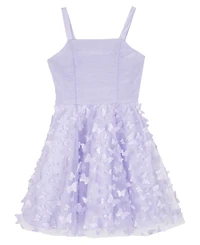 Rare Editions Girls' 7-16 Glitter Square Neck Dress