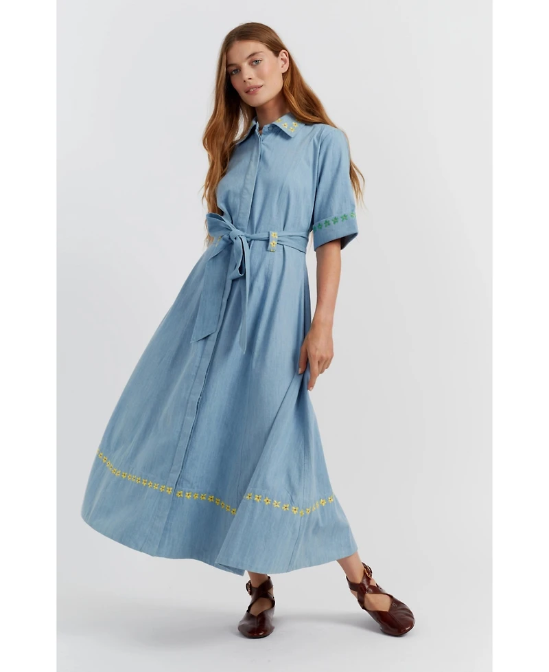 Chinti & Parker Women's Chambray Buttercup Shirt Dress