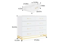 gaomon Dresser for Bedroom 8 Drawer Dresser & Chest of Drawers, Wooden Dresser Wide Dresser, Metal Handle
