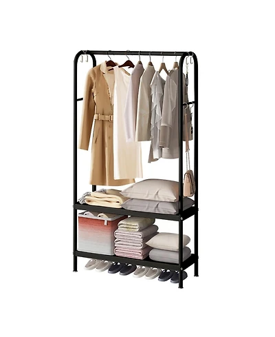 gaomon Heavy Duty Clothes Rack Freestanding Garment With Shelves Metal Clothing Closet Storage Portable Hanger