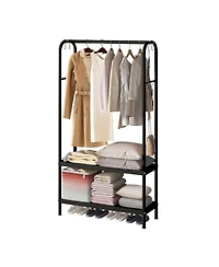 gaomon Heavy Duty Clothes Rack Freestanding Garment With Shelves Metal Clothing Closet Storage Portable Hanger