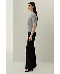 Lilysilk Women's Brushed Cashmere Short-Sleeve Sweater