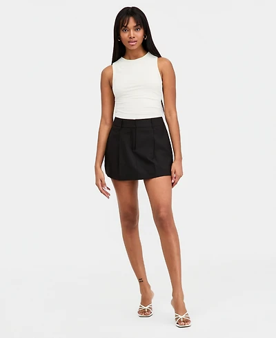 Bar Iii Women's Pleated Suiting Mini Skort, Macy's Exclusive