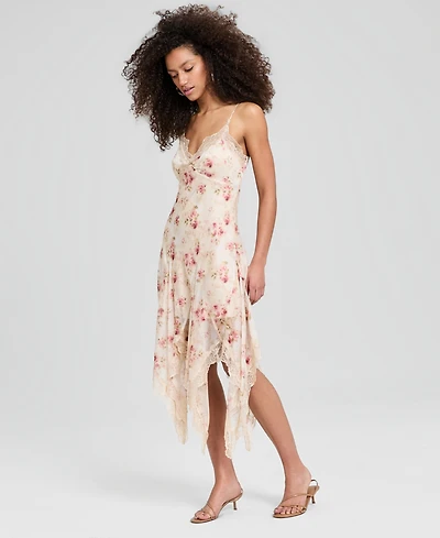 And Now This Women's Lace-Trim Handkerchief-Hem Dress, Macy's Exclusive