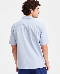 Alfani Men's Lucas Cotton Poplin Striped Camp Shirt, Macy's Exclusive