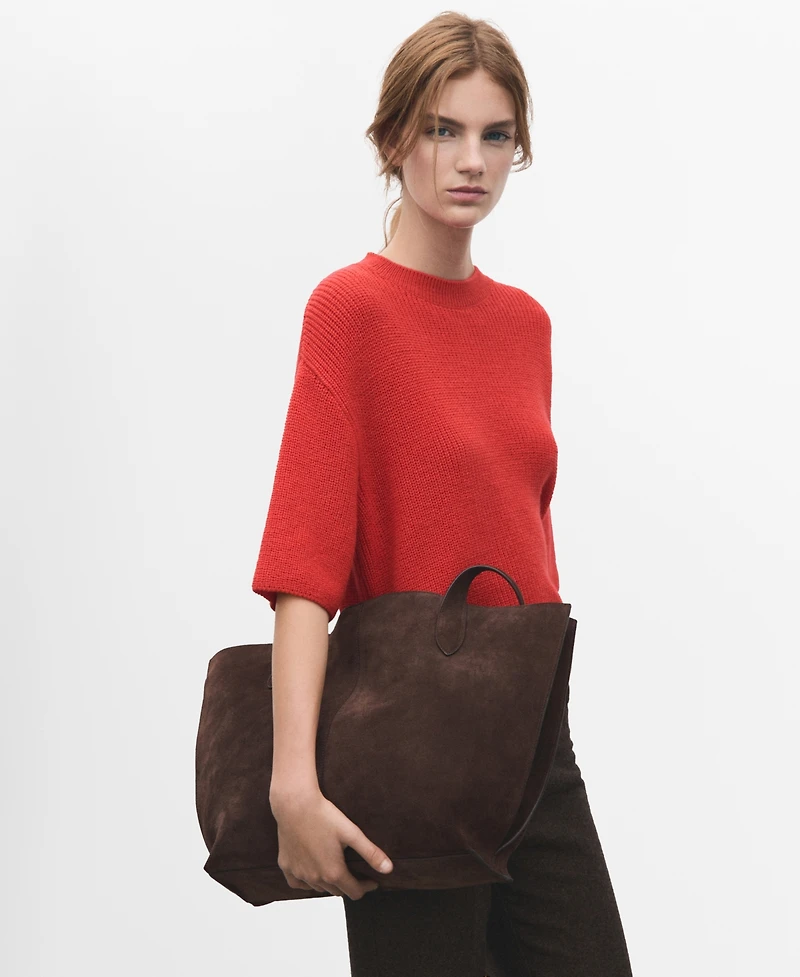 Mango Women's Three-Quarter Sleeve Knitted Sweater