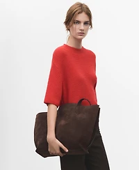 Mango Women's Three-Quarter Sleeve Knitted Sweater