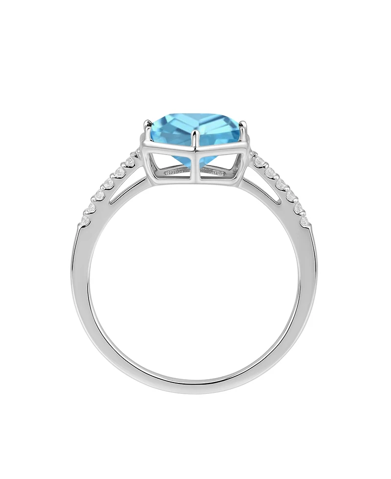 Macy's Amethyst (2 ct. t.w.) and Lab-Grown White Sapphire (0.01 Ring 14k Gold Over Sterling Silver (Also Available Multi-Stones)