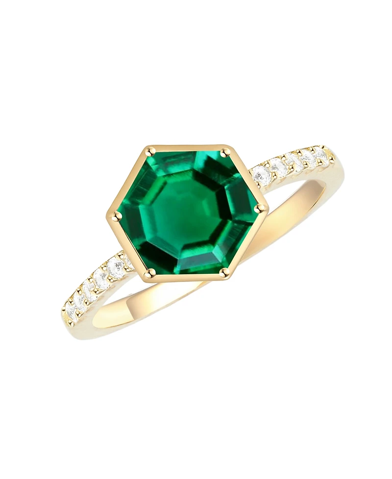 Macy's Amethyst (2 ct. t.w.) and Lab-Grown White Sapphire (0.01 Ring 14k Gold Over Sterling Silver (Also Available Multi-Stones)