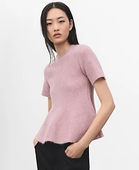 Mango Women's Short-Sleeved Peplum Top