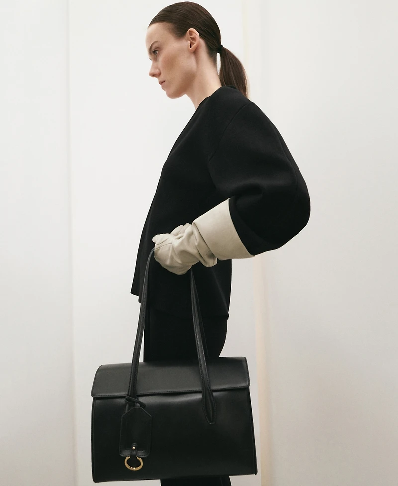 Mango Women's Charms Leather Shoulder Bag