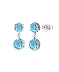 Macy's Amethyst (3.5 ct. t.w.) and Lab-Grown White Sapphire (0.06 Earrings Sterling Silver (Also Available Multi-Stones)