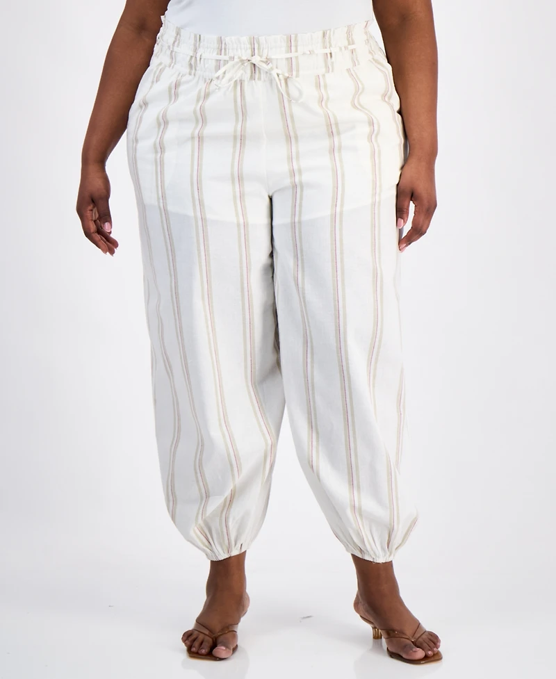 And Now This Trendy Plus Striped Jogger Pants, Macy's Exclusive