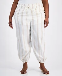 And Now This Trendy Plus Striped Jogger Pants, Macy's Exclusive