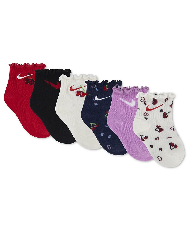 Nike Baby Girls' Cherry Lettuce Socks, 6-Pack