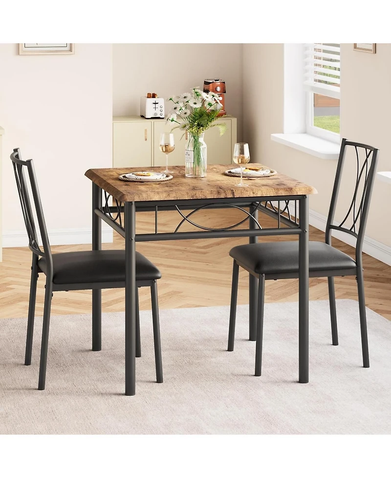 Gaomon Kitchen Table Small Dining Table Set for 2 Table and Chairs Set of 2 for Dining Room, Home Office, Living Room