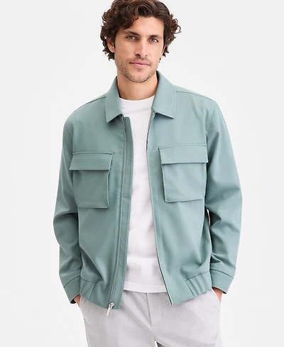 Alfani Men's Athlux Harrington Collar Full-Zip Jacket, Macy's Exclusive