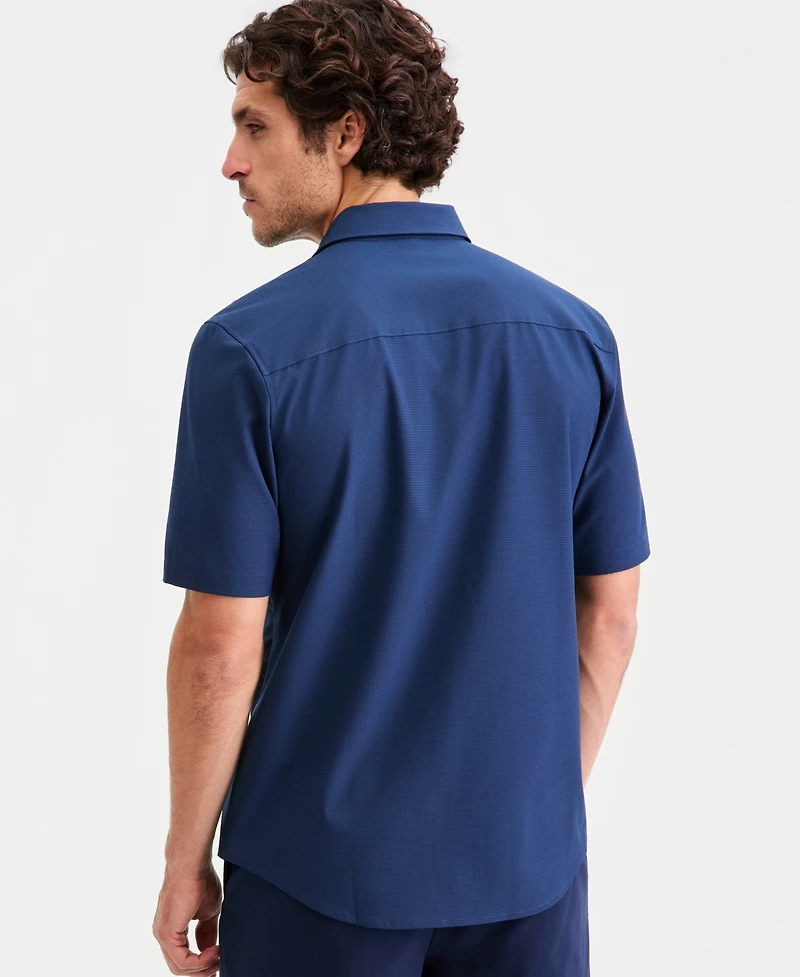 Alfani Men's Breathable Short-Sleeve Button-Down Shirt, Created for Macy's