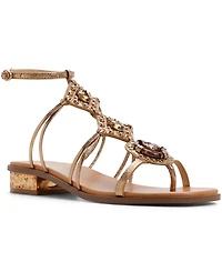 Aldo Women's Sandjewel Square Toe Gladiator Flat Sandals