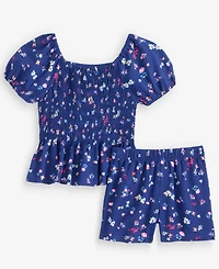 Epic Threads Girls' 12M-5T Floral-Print Top & Shorts, 2-Piece Set, Macy's Exclusive