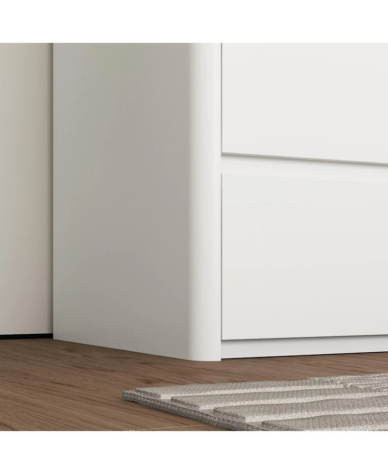 Homsee Large Wardrobe With 6-Door 2-Drawer，Bedroom Closet, Armoire, White