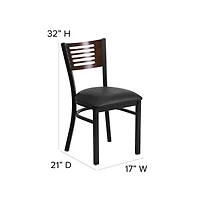 Emma+Oliver Decorative Slat Back Metal Restaurant Dining Chair