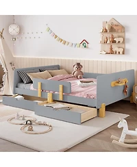 Streamdale Furniture Full Size Platform Bed with Storage, Solid Wood Frame, No Box Spring Needed