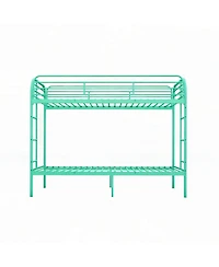 Streamdale Furniture Metal Twin Over Twin Bunk Bed with 2 Ladders & Guardrail, Easy Assemble