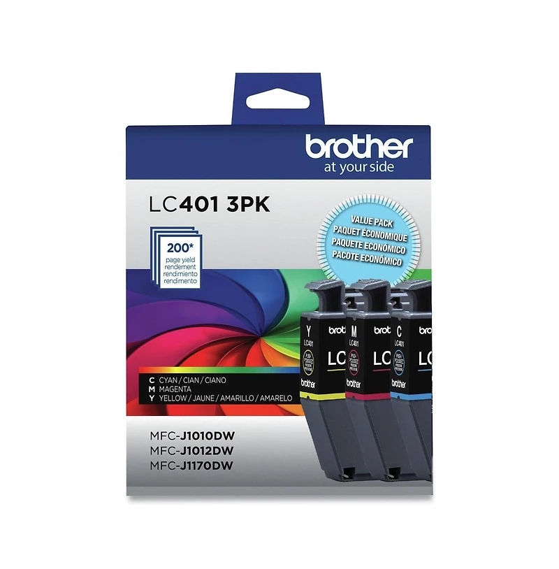 Brother LC4013PKS 200 Page-Yield Ink - Cyan/Magenta/Yellow (3/Pack