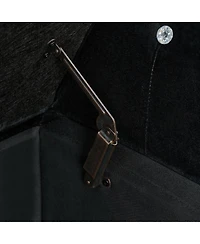 Streamdale Soft Velvet Storage Bench with Crystal Buttons & Pillow (Black)